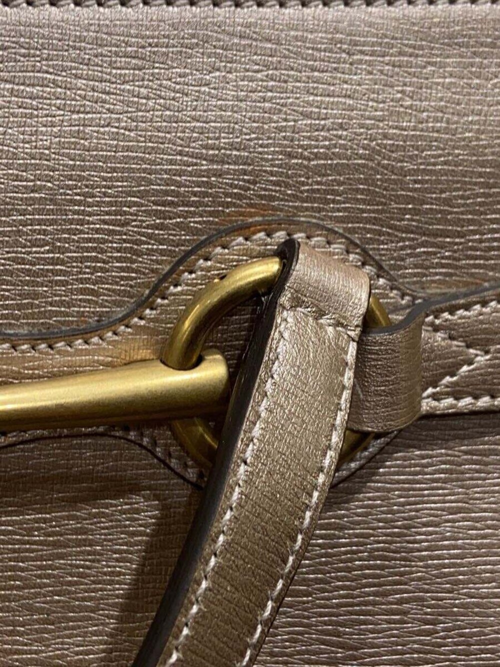 Gucci Bright Bit tote metallic gold leather horsebit - Picture 7 of 7